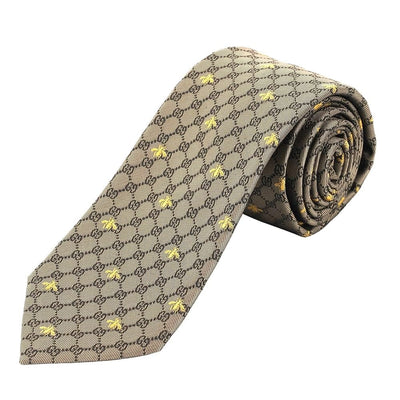 Gucci Accessories Gucci Narrow Silk Neck Tie Beige
