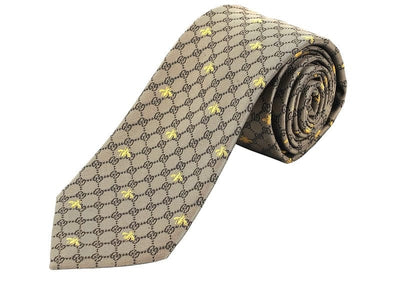 Gucci Accessories Gucci Narrow Silk Neck Tie Beige