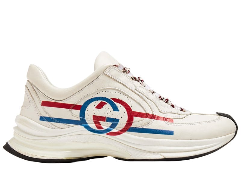 Gucci sneakers Gucci Run White Blue Red Interlocking G White Stripe Detail