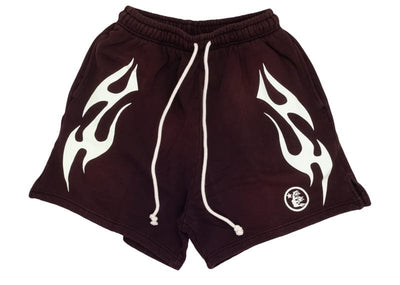 Hellstar Streetwear Hellstar Flame Shorts Brown