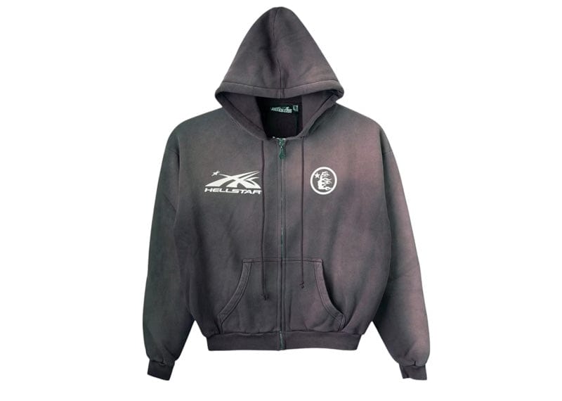Hellstar streetwear Hellstar HS Logo Zip Up Hoodie Grey