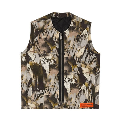 Heron Preston Streetwear Heron Preston Camo Zip Up Military Vest Camou Green