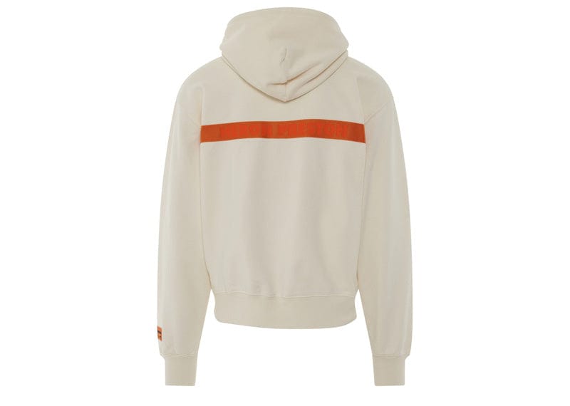 HERON PRESTON Streetwear Heron Preston logo Tape Off Print Hoodie Cream