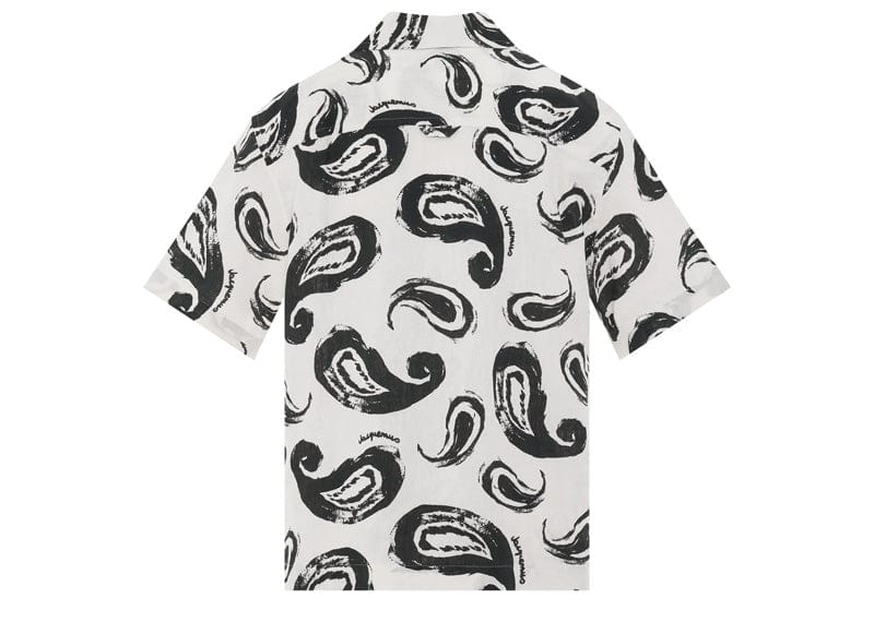 Jacquemus streetwear Jacquemus La Chemise Jean Painted Paisley Bowling Shirt Print White/Black Paisley