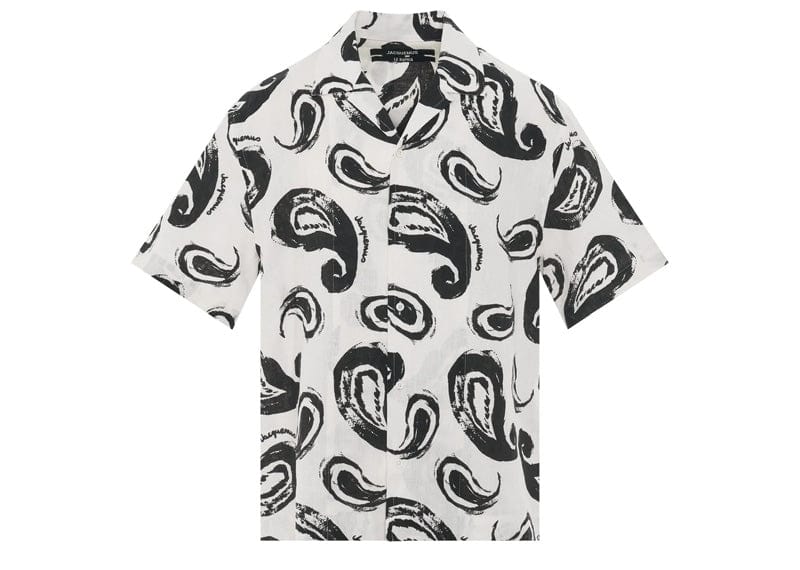 Jacquemus streetwear Jacquemus La Chemise Jean Painted Paisley Bowling Shirt Print White/Black Paisley