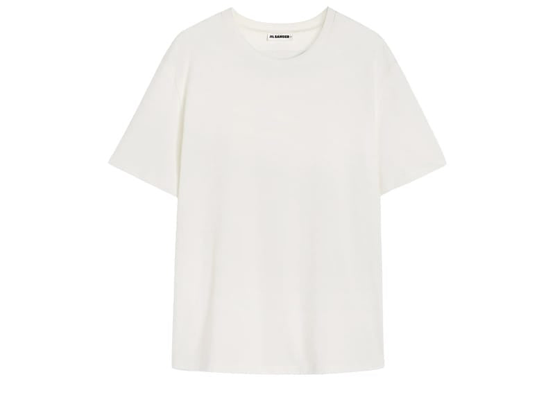 Jil Sander Lightweight Compact Cotton Back Patch Tee White – Court
