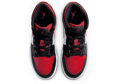 Jordan Sneakers Air Jordan 1 Mid Black Fire Red (GS)