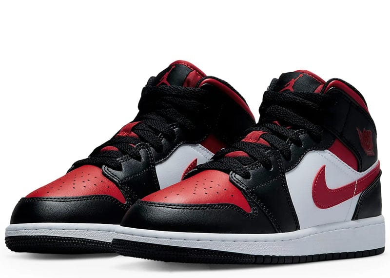 Jordan Sneakers Air Jordan 1 Mid Black Fire Red (GS)