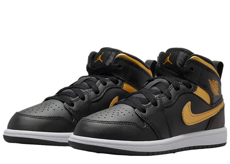 Air jordan 1 mid se black yellow best sale