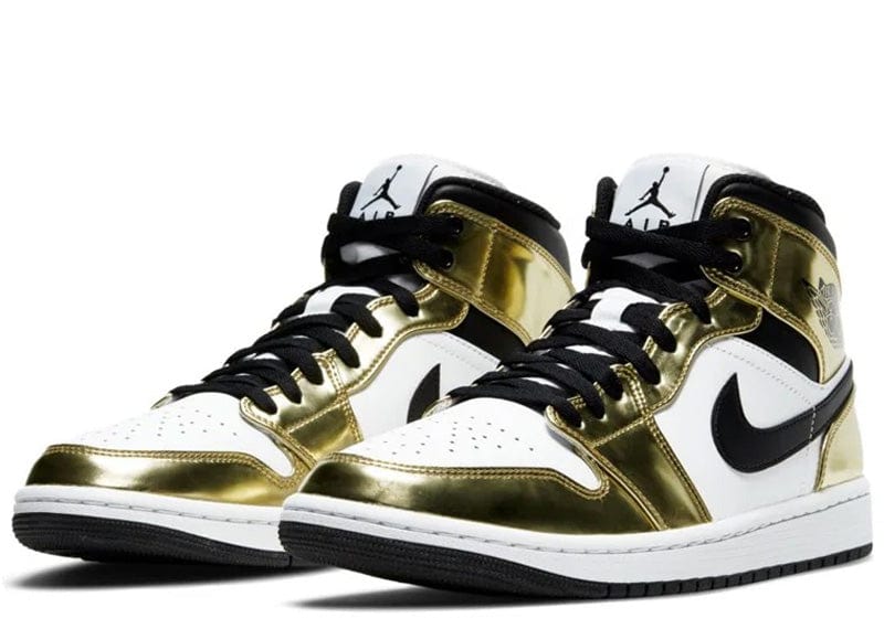 Jordan 1 Mid Metallic Gold Black White Court Order