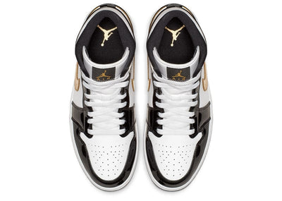 Jordan sneakers Jordan 1 Mid Patent Black White Gold