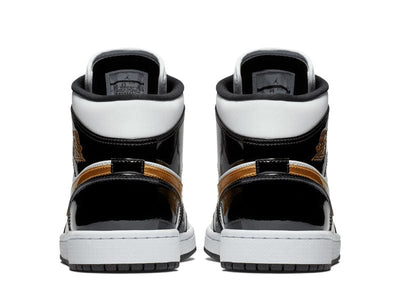 Jordan sneakers Jordan 1 Mid Patent Black White Gold