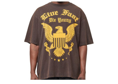 Live Fast Die Young Streetwear Live Fast Die Young Washed Tee Eagle