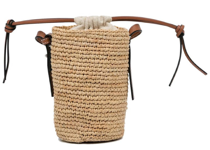 Loewe Brown x Paula Ibiza Raffia Cylinder Pocket Bag Beige – Court