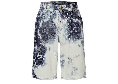 Louis Vuitton streetwear Louis Vuitton Monogram Bandana Baggy Fit Denim Shorts Indigo/White