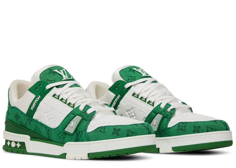 Louis Vuitton sneakers Louis Vuitton Trainer Green Monogram Denim White