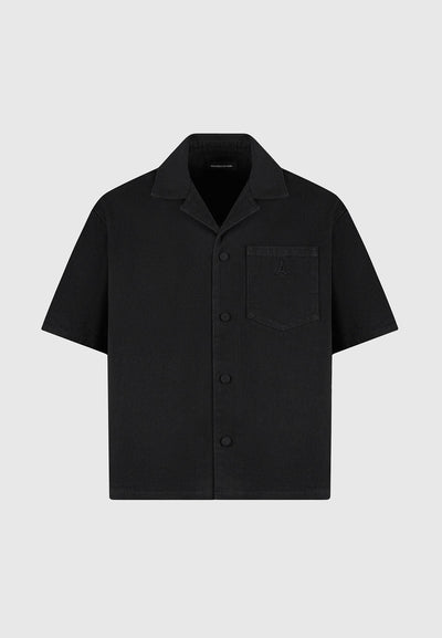Manière De Voir Streetwear Manière De Voir Boxy Denim Revere Shirt Black