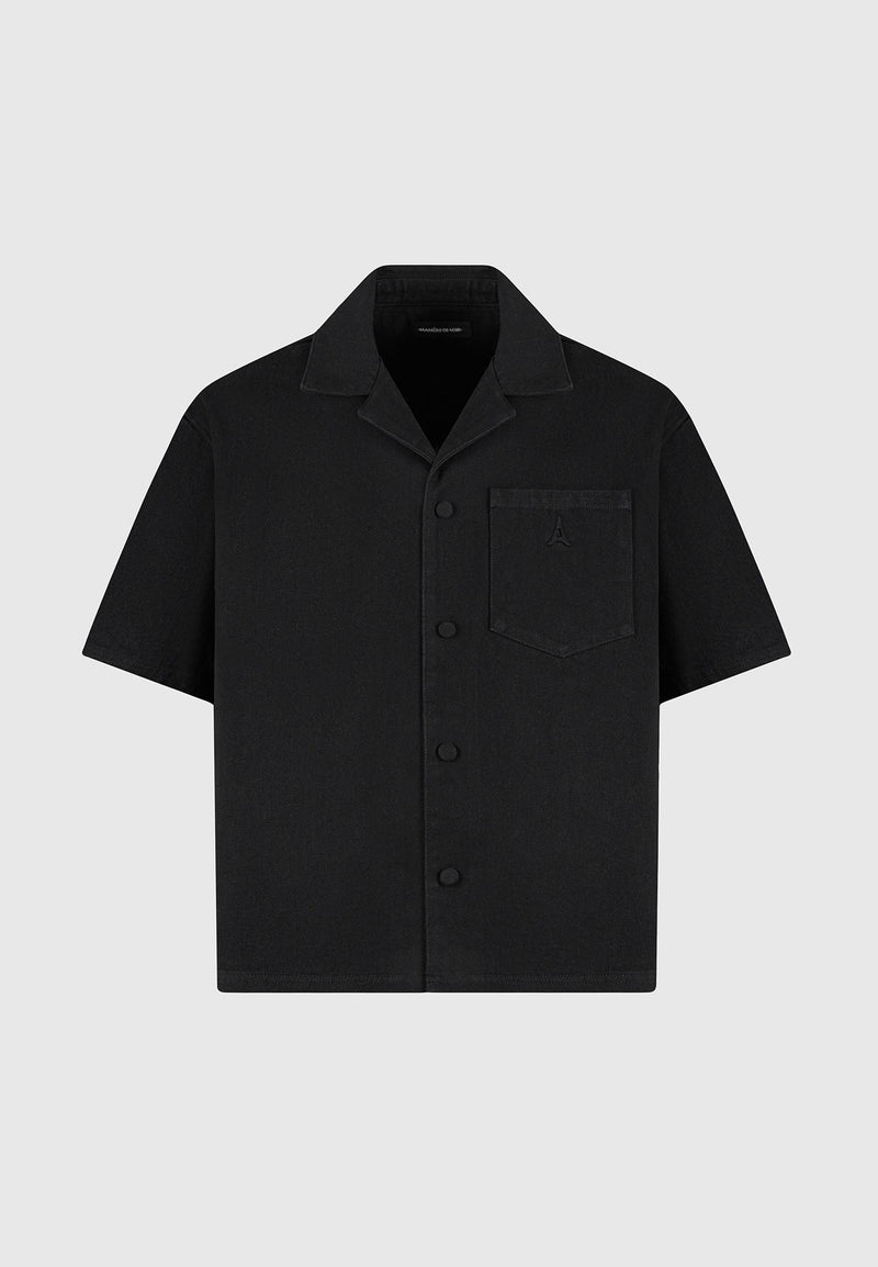 Manière De Voir Streetwear Manière De Voir Boxy Denim Revere Shirt Black
