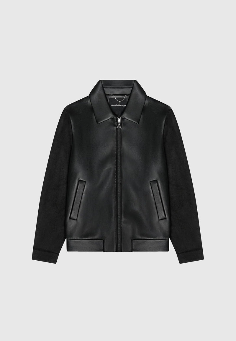 Manière De Voir Streetwear Manière de Voir Leather & Suede Jacket Black