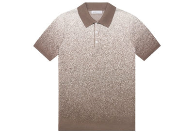 Manière De Voir Streetwear Manière De Voir Ombre Knit Polo Shirt Taupe/White