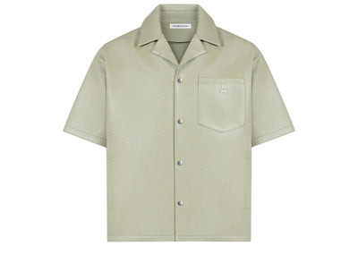 Manière De Voir Streetwear Manière De Voir Vegan Leather Revere Shirt Sage Green