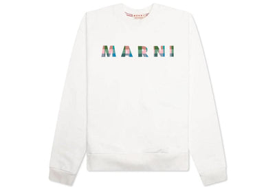 Marni Streetwear Marni Gingham Logo Sweatshirt Natural White