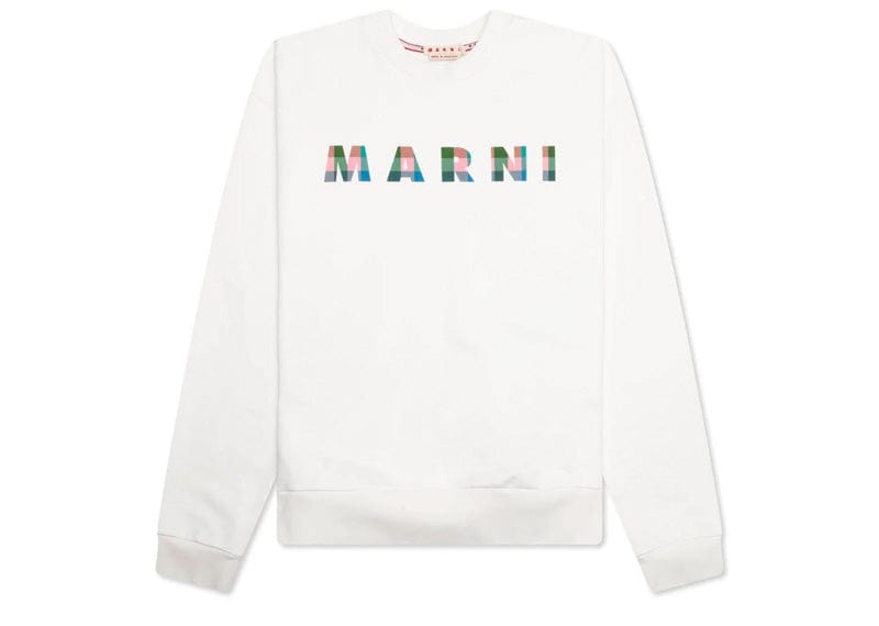 Marni Streetwear Marni Gingham Logo Sweatshirt Natural White