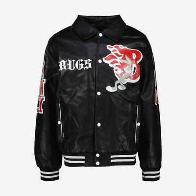 Members Only Streetwear Members Only x Looney Tunes/Bugs Bunny Leather Jacket Black