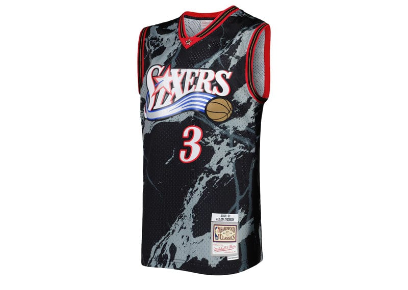 NBA Streetwear Mitchell & Ness Philadelphia 76ers Sixers Allen Iverson Marble Jersey