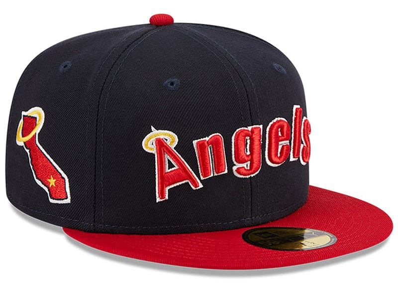 New Era Streetwear California Angels 59FIFTY Retro Jersey Script Navy/Red Cap Fitted 7 1/4