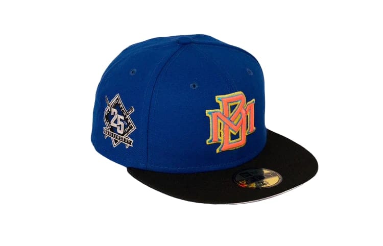 New Era Accessories New Era 59Fifty Milwaukee Brewers 25TH Anniversary Blue Black Fitted Hat 7 1/2