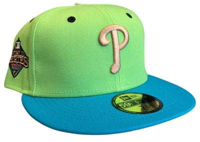 New Era Accessories New Era 59Fifty Philadelphia Phillies 2008 World Series "Stone Age Pack" Fitted Hat  Lime Green