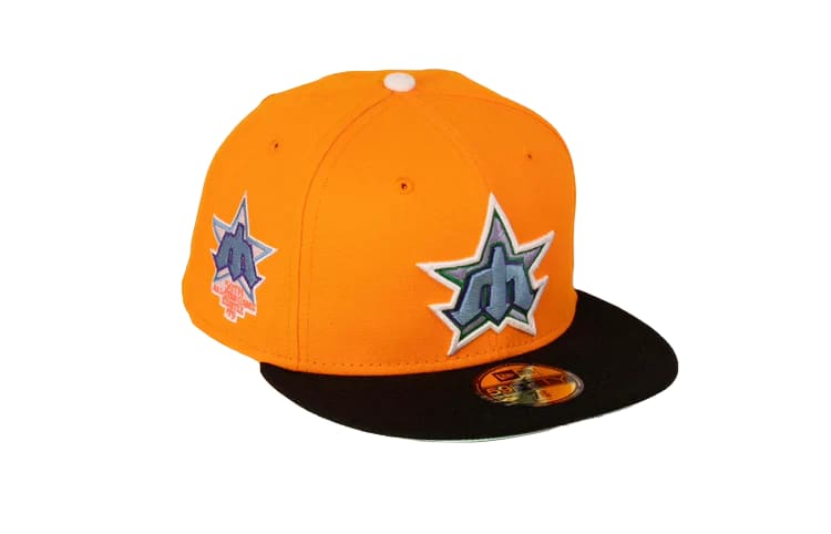 New Era Accessories New Era 59FIFTY Seattle Mariners 1979 All Star Game Orange Black Fitted Hat 7 3/8