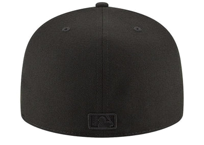 New Era Accessories New Era Atlanta Braves Blackout Basic 59FIFTY Fitted Hat Black