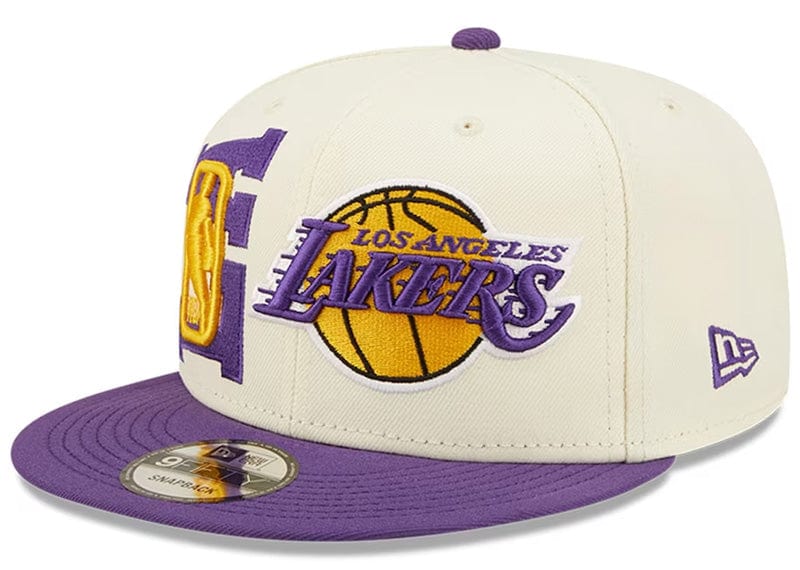 New Era Streetwear New Era Los Angeles Lakers Cream/Purple 2022 NBA Draft 9FIFTY Snapback Adjustable Hat