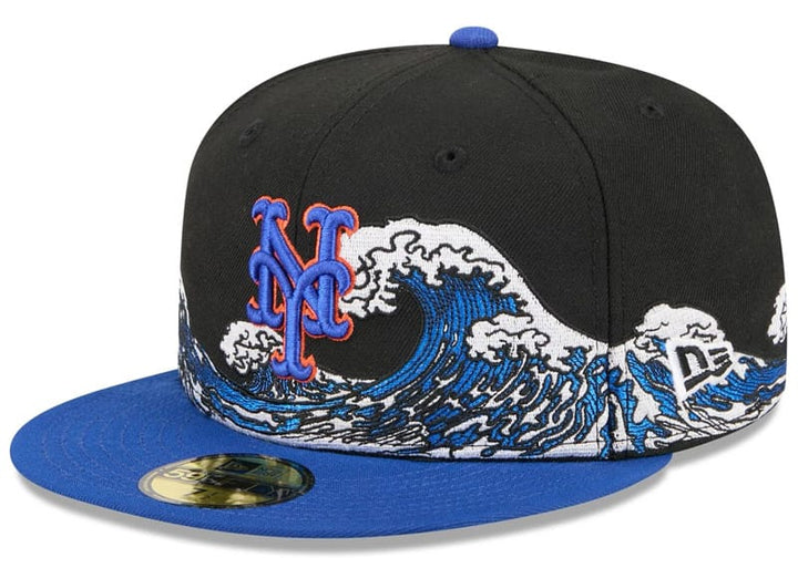 New Era New York Mets Tidal Flow 59FIFTY Fitted Hat Black/Blue 7 7