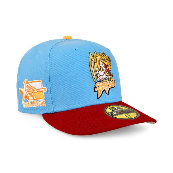 New Era Accessories New Era Shreveport Swamp Dragons Sky Blue & Burgundy Fitted Hat 7 1/2