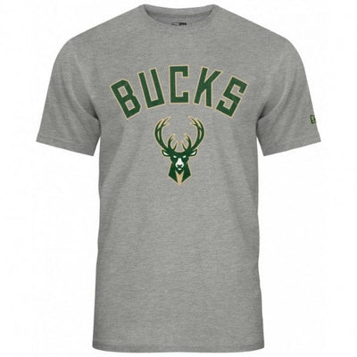 New Era Streetwear New Era T-Shirt NBA Milwaukee Bucks New Era Team logo Gris