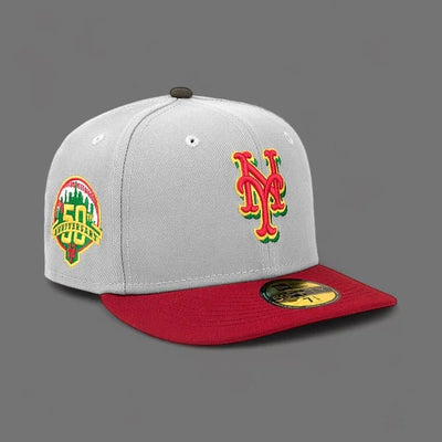 New Era Accessories New York Mets Grey & Cardinal Burgundy 50 Year Anniversary