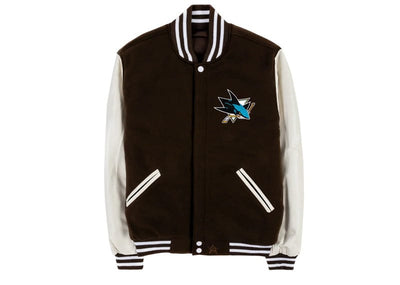 NHL Streetwear San Jose Sharks Reversible Letterman Lifestyle Brown/White