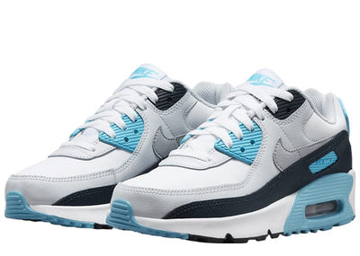 Nike sneakers Nike Air Max 90 White Baltic Blue Armory Navy Wolf Grey (GS)