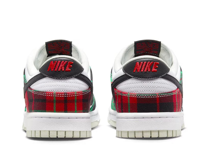 Nike Dunk Low PRM Tartan Plaid authentic White Black Sneakers DV0827-100 Mens 9.5 No LID