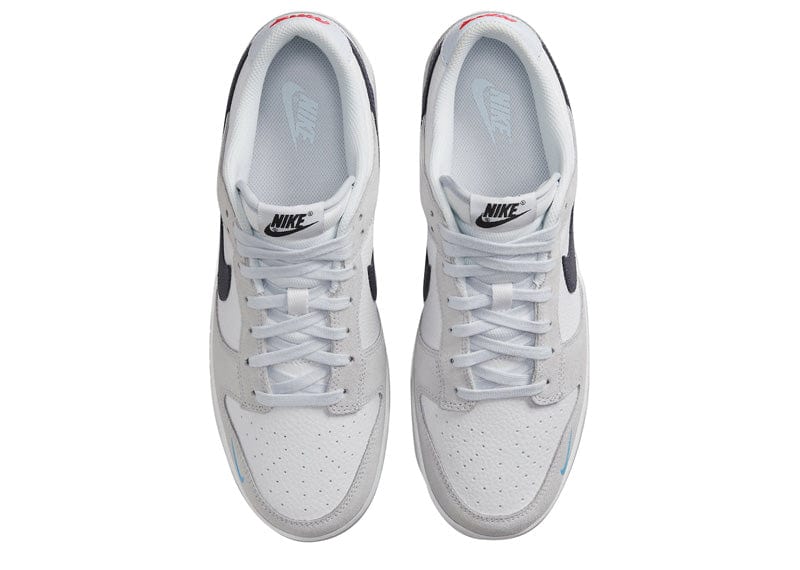 Nike Dunk Low White Grey Navy Aqua Mini Swoosh – Court Order