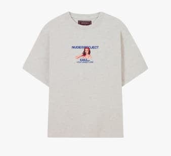 Nude Projects Streetwear Nude Project Call Tee Grey Melange