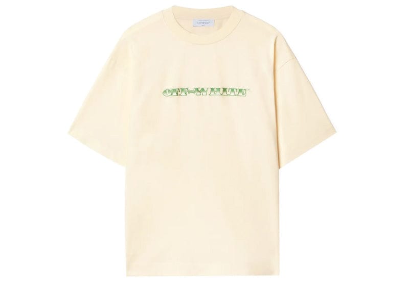 Off-White Streetwear Cash Arrow Skate S/S Tee White Asparagus Off-White