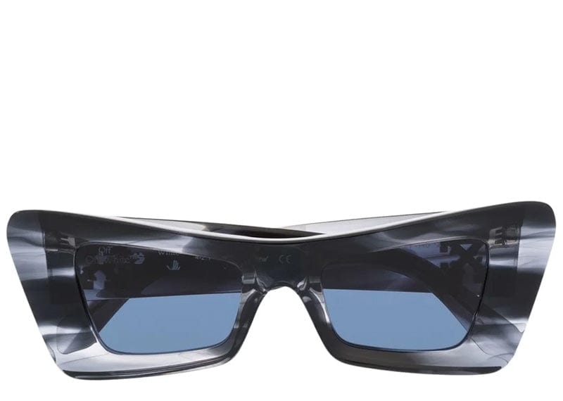OFF-WHITE streetwear OFF-WHITE Accra Cat-Eye Marbled Sunglasses Navy Blue/Multi/Blue (OERI027S22PLA0014945)