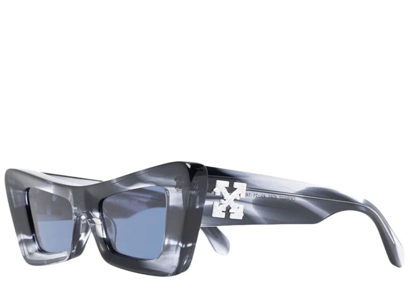 OFF-WHITE streetwear OFF-WHITE Accra Cat-Eye Marbled Sunglasses Navy Blue/Multi/Blue (OERI027S22PLA0014945)