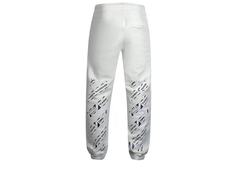 Off-White Streetwear Off-White Airport Tape Logo Sweatpants White