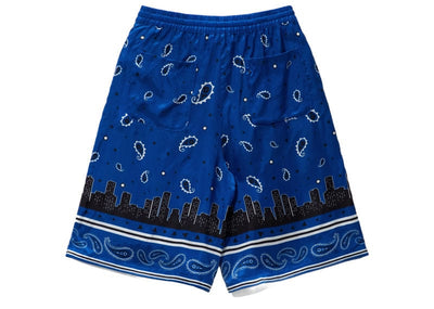 Off-White Streetwear Off-White Bandana Viscose Shorts Blue