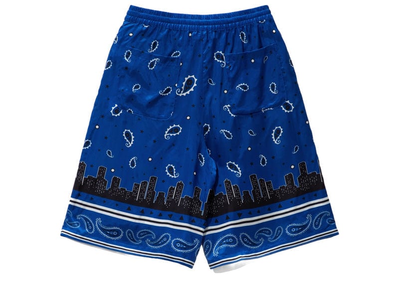 Off-White Streetwear Off-White Bandana Viscose Shorts Blue